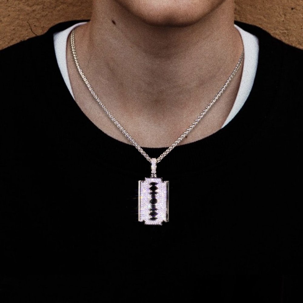 Razor Pendant with Chain